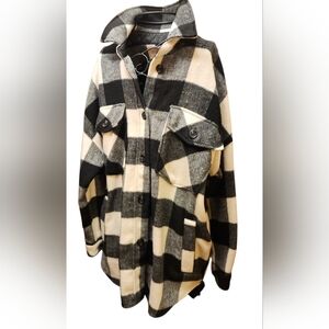 Black and Cream Plaid Jacket